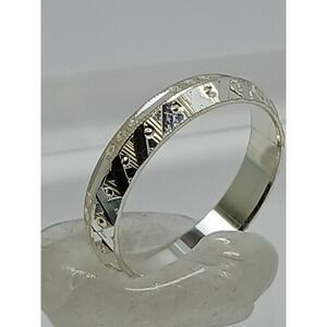 Vintage Quality Thailand Wedding‎ 925 Sterling Silver Stack Band Ring Size 8.25